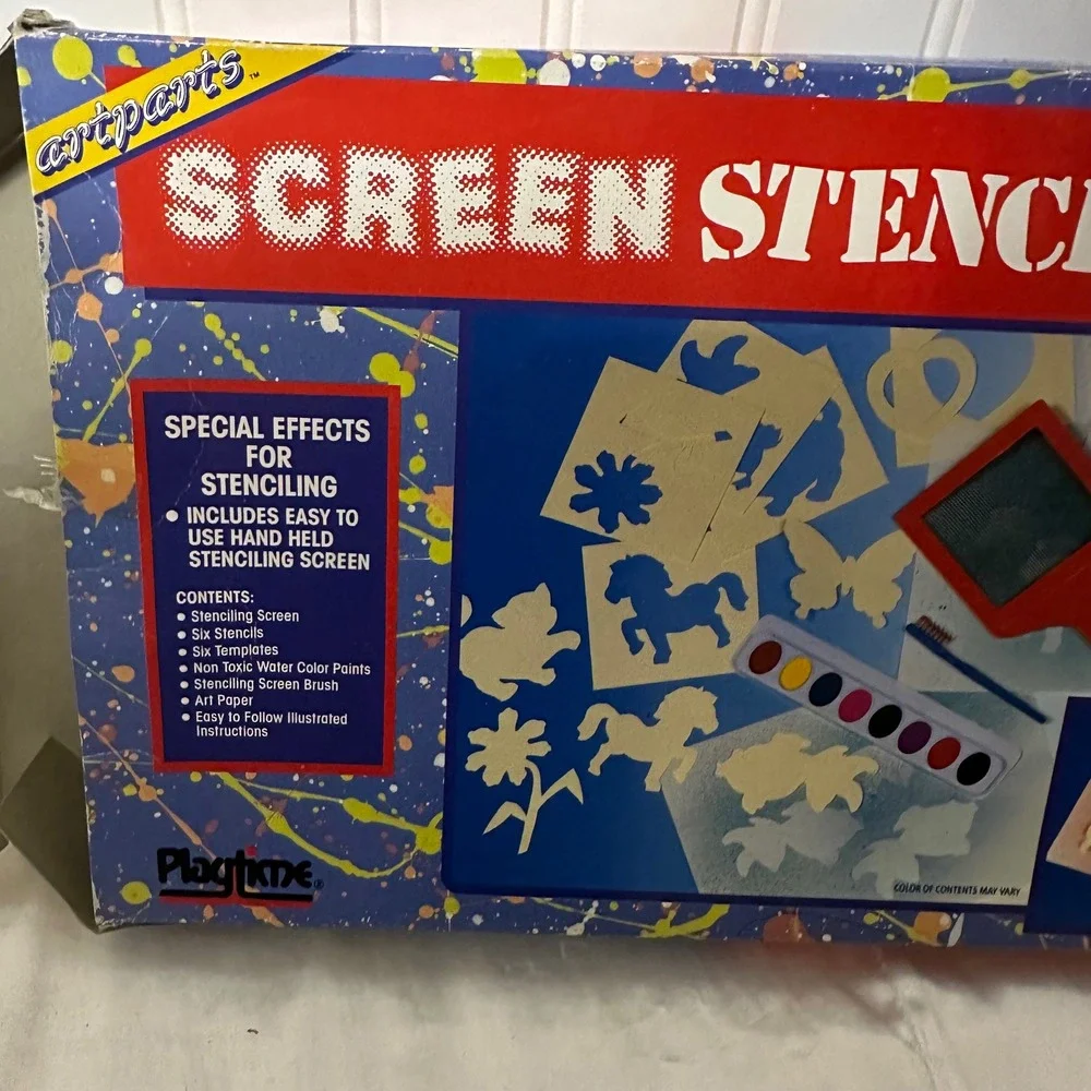 Playtime Artparts Screen Stencil & Up-Periscope Vintage‎ Toy Set Kids Multicolor